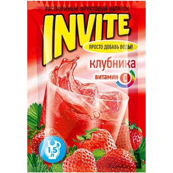 Напиток растворимый Invite Клубника 9 гр, 24 шт/уп