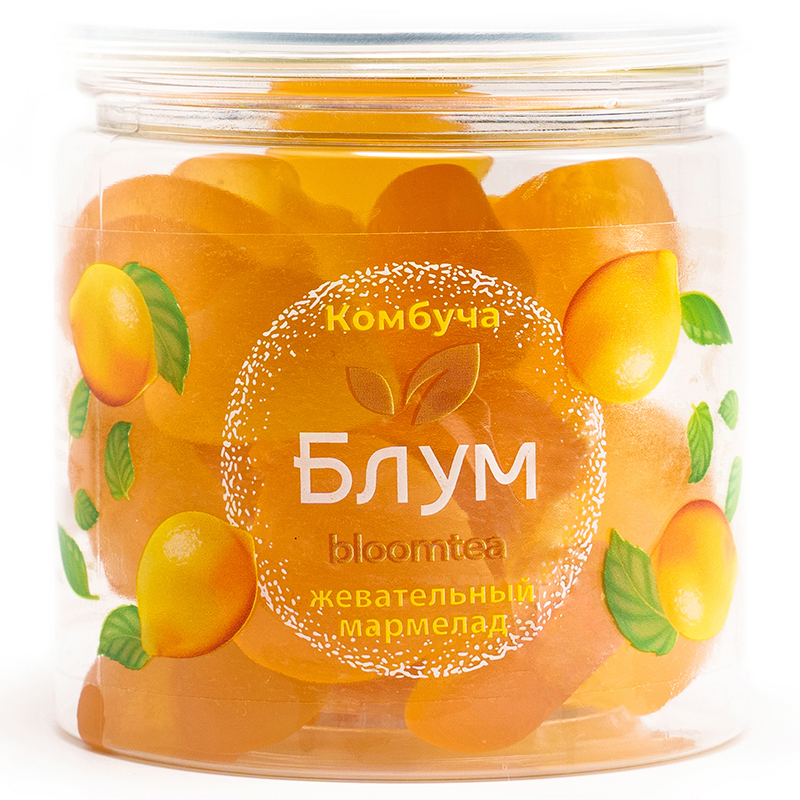 Мармелад из Комбучи «Bloomtea», Блумти натуральный Лимон, Мята, 130гр, пэт