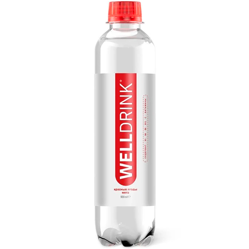 Минеральная вода «Welldrink», Велдринк вкус Ягоды, Мята 0.5л, без газа, пэт