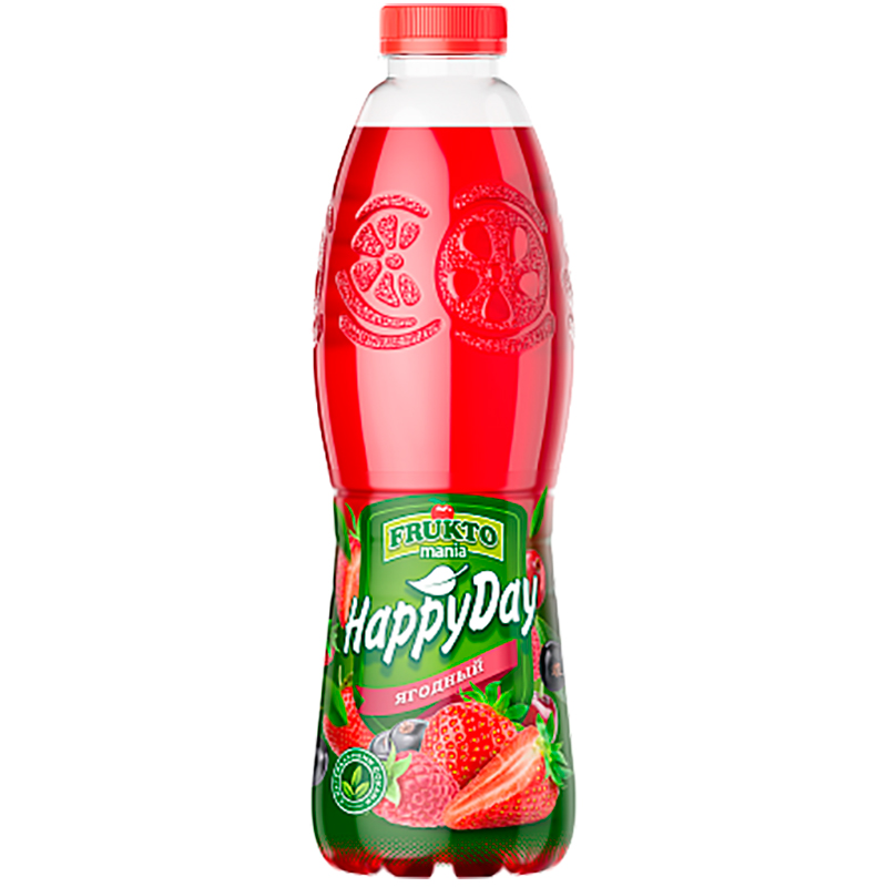 Напиток «Fruktomania» Happy Day, Фруктомания Счастливый день Ягодный, 1л, без газа, пэт