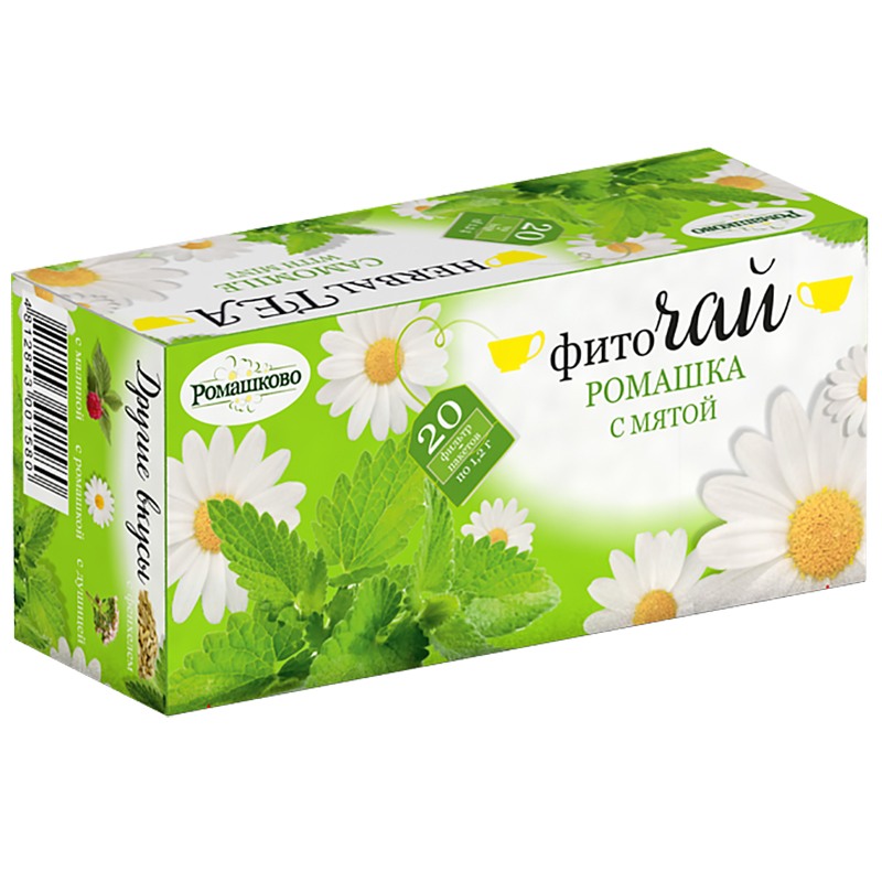 Чай травяной фиточай «Ромашково» Ромашка, Мята 24г. коробка