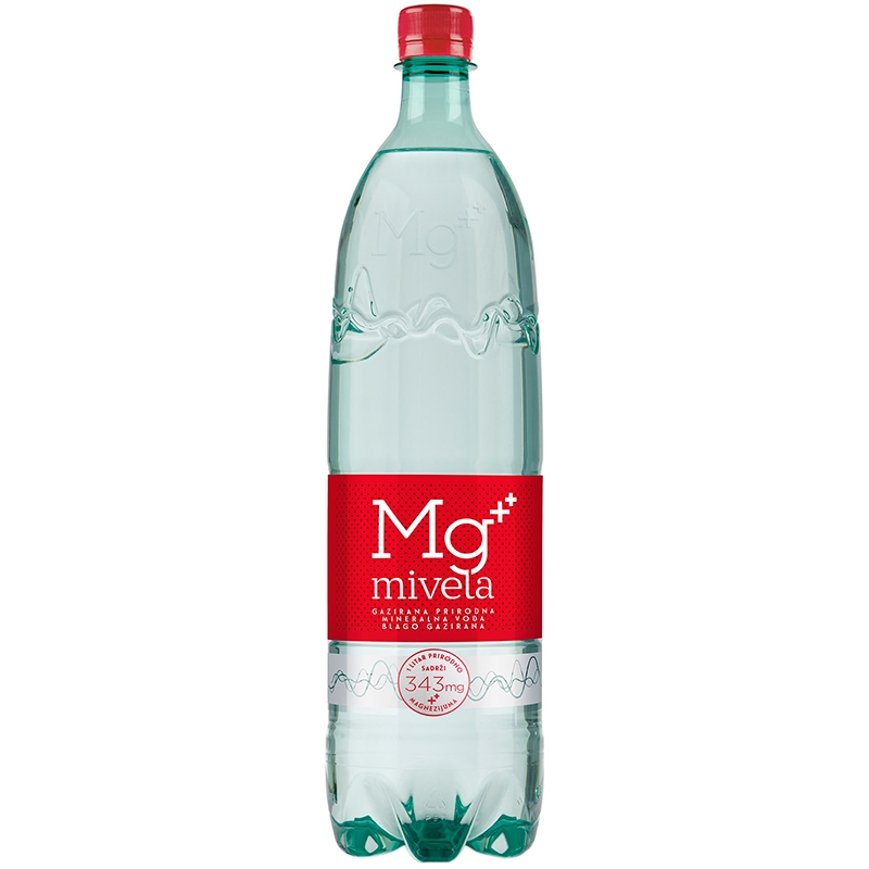 Вода природная питьевая лечебно-столовая слабогазированная Mivela Mg++, Мивела Мг 1000 мл. Пэт