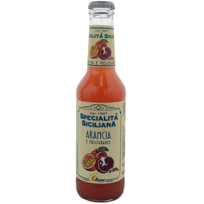 Газированный напиток «Bona» Arancia and Melograno, Бона Аранция Мелограно Апельсин, Гранат 0.275л. стекло