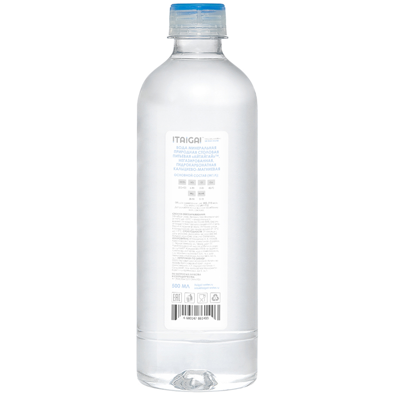 Минеральная вода природная столовая питьевая высшей категории «Itagai» seasons winter, Айтайгай (Сезон Зима), 0.5л, без газа, пэт