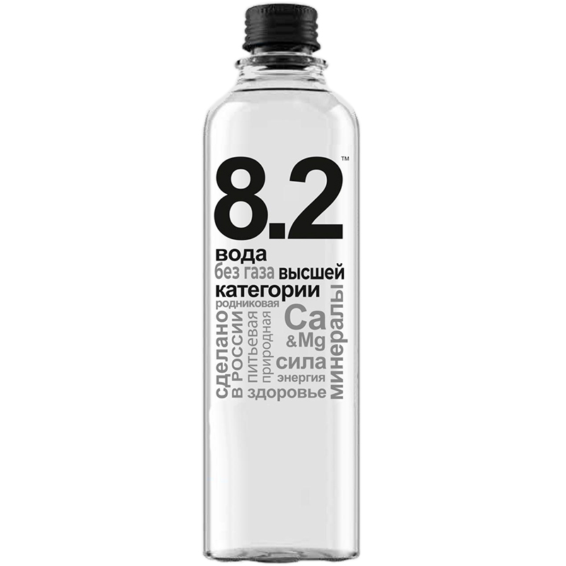 Минеральная природная слабощелочная столовая вода высшей категории «8.2», 0.5л, без газа, стекло Минеральная природная слабощелочная столовая вода высшей категории «8.2», 0.5л, без газа, стекло