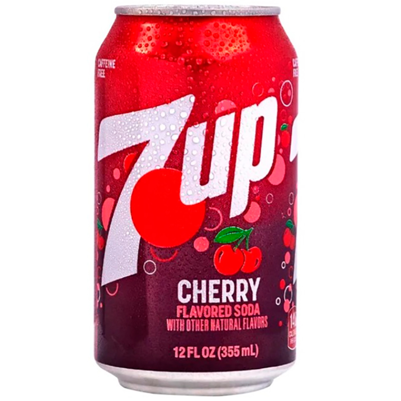 Напиток «7Up» Cherry, Cевен Ап Вишня 0.355л. банка (США)