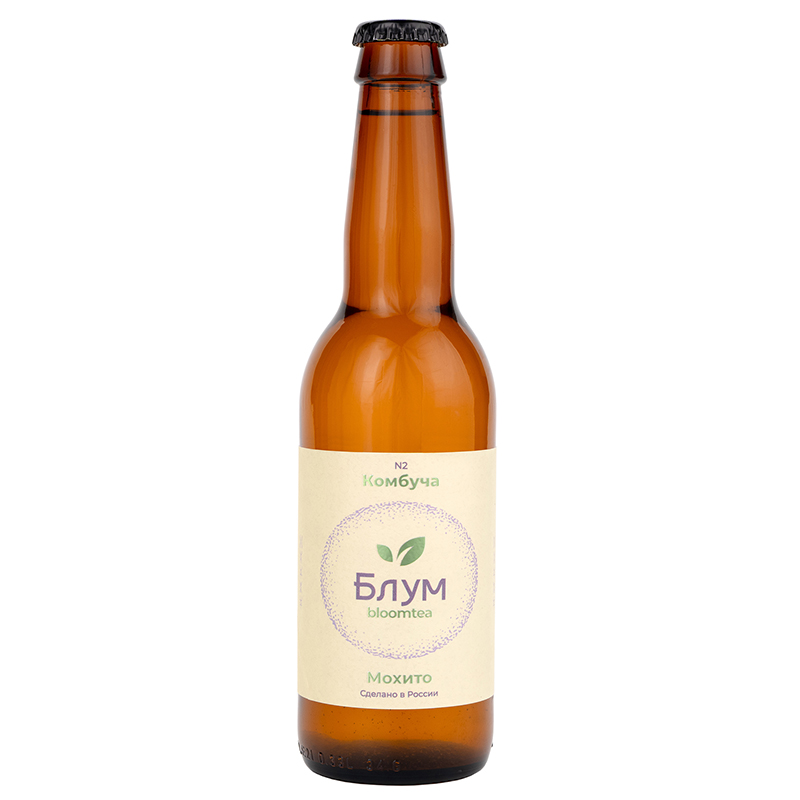 Напиток Комбуча «Bloomtea», Блумти Мохито, 0.33л, стекло