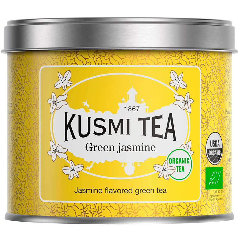 Чай зеленый Kusmi tea "Green Jasmine", Кусми Зеленый Жасмин (BIO, Organic Tea), банка 100гр