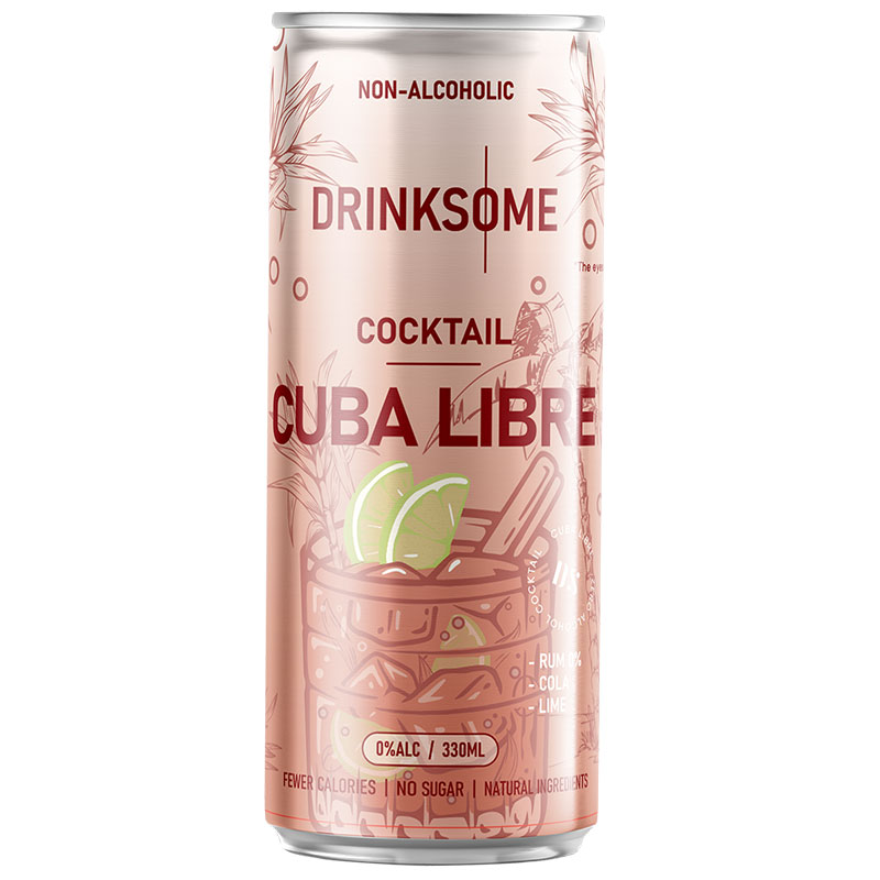 Напиток коктейль безалкогольный «Drinksome» Cuba Libre 0%alc. Non - Alcoholic., Дринксом Куба Либре без сахара, 0.33л, банка