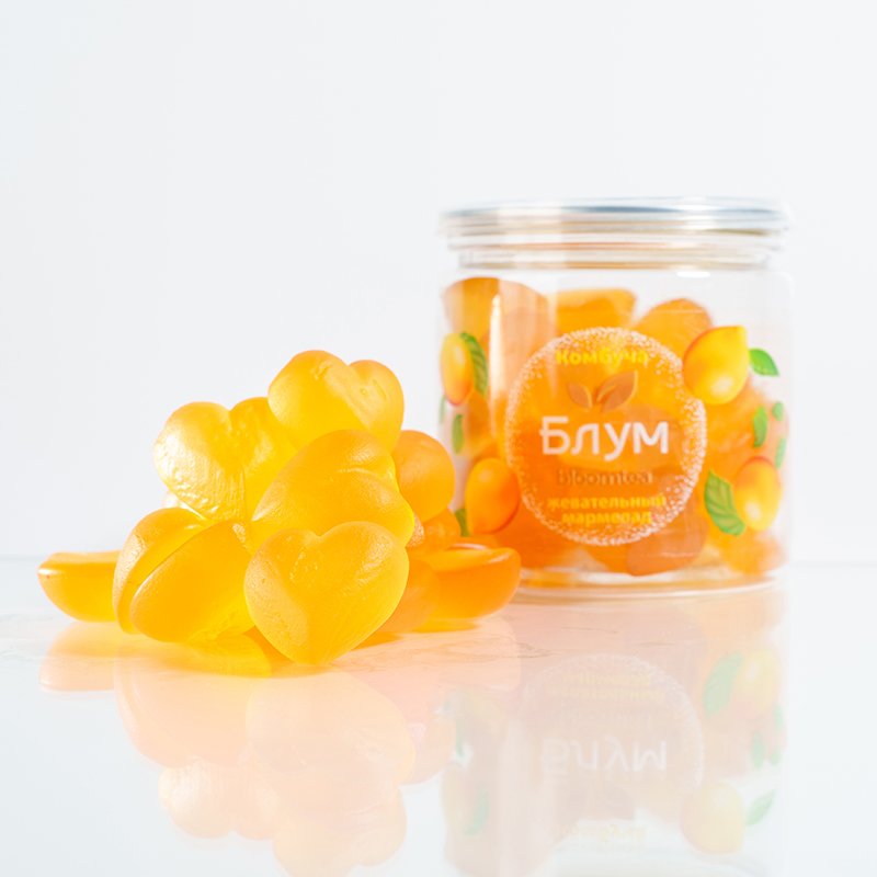 Мармелад из Комбучи «Bloomtea», Блумти натуральный Лимон, Мята, 130гр, пэт