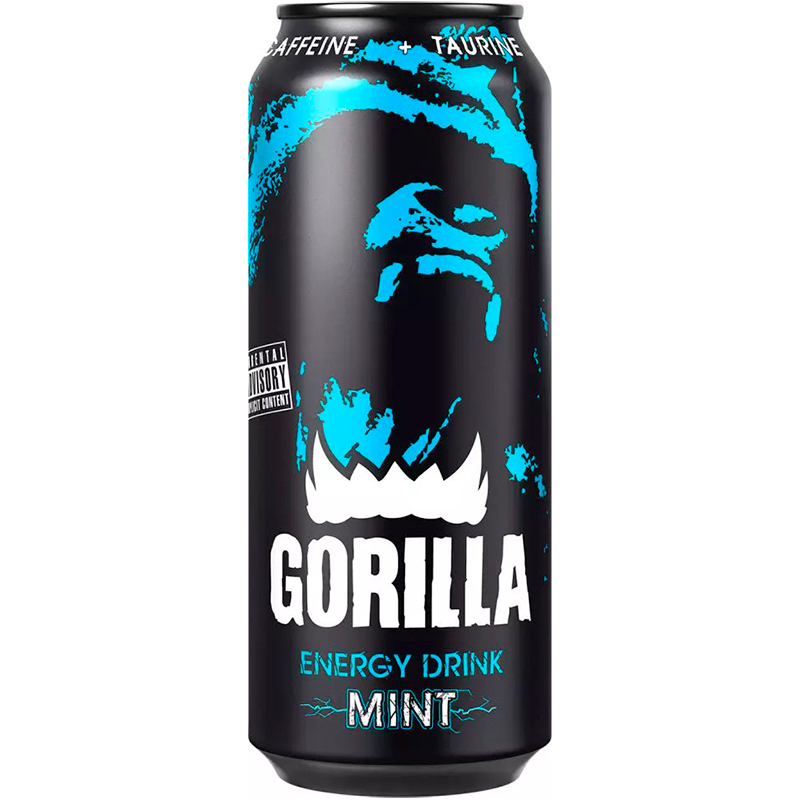 Энергетический напиток Gorilla Mint, Горилла Мята 0.5л, банка