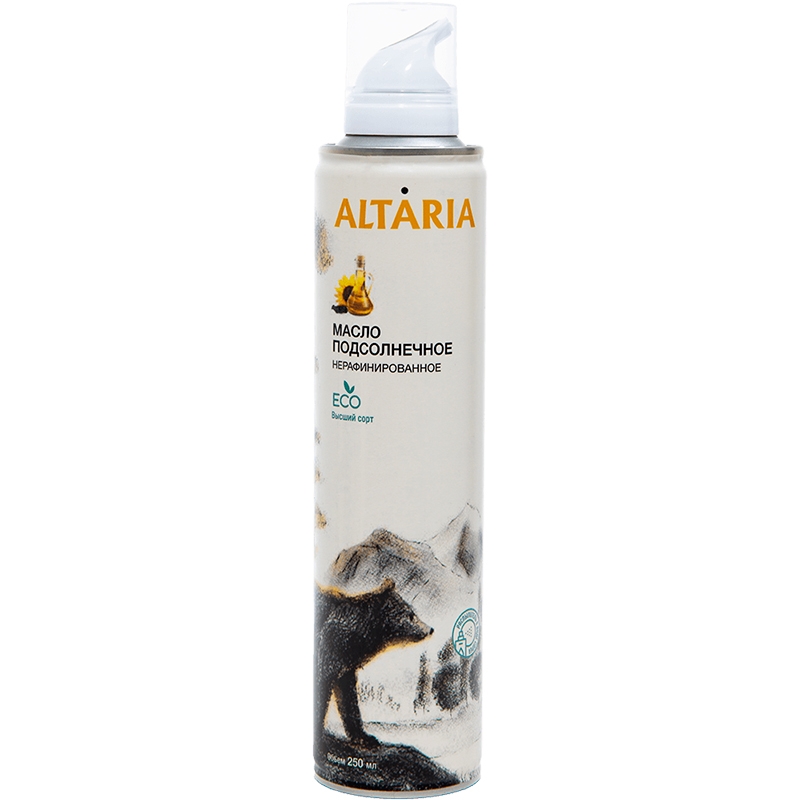 Масло «Altaria» Подсолнечное фасованное в аэрозольный баллон нерафинированное высший сорт, 0,25л Масло «Altaria» Подсолнечное фасованное в аэрозольный баллон нерафинированное высший сорт, 0,25л