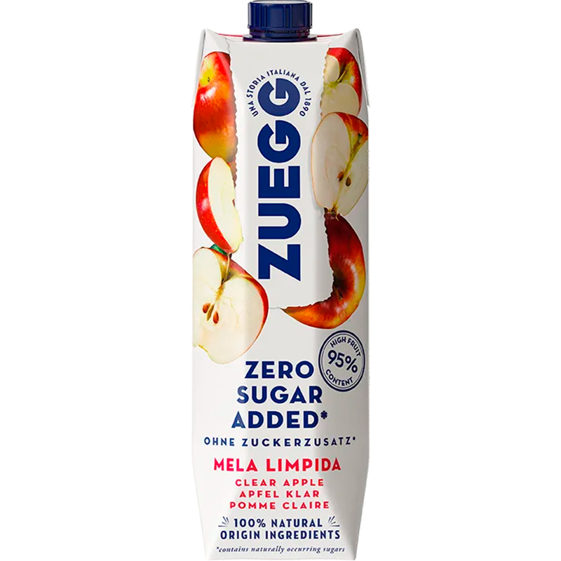 Сок Zuegg Apple Zero Sugar, Зуег Яблоко без сахара 1л, tetra pac