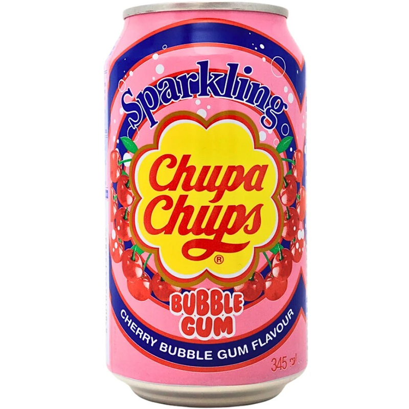 Газированный напиток «Chupa Chups» Bubble Gum Cherry, Чупа Чупс Бабл Гам, Вишня 0.345л, банка
