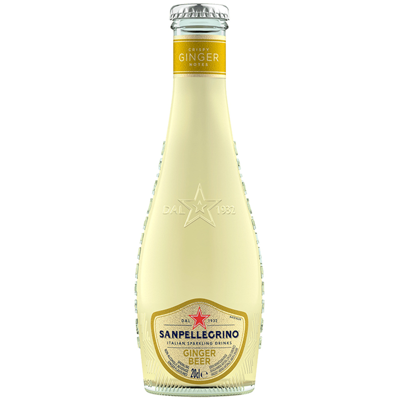 Сокосодержащий напиток S.Pellegrino Ginger Beer, С.Пеллегрино Джинджер Бир, 0,2 л, 4 шт/уп, стекло