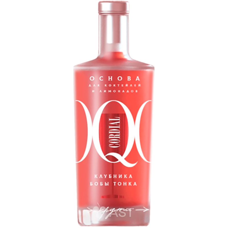 Сироп «Q», Кью Клубника, Бобы Тонка, основа для коктейлей и лимонадов, 0.7л, стекло