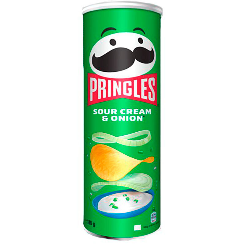Чипсы «Pringles» Sour Cream & Onion, Принглс Сметана и Лук 165г, банка