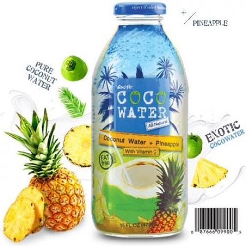 CocoWater КОКОСОВАЯ ВОДА с ананасовым соком 250мл стекло CocoWater КОКОСОВАЯ ВОДА с ананасовым соком 250мл стекло