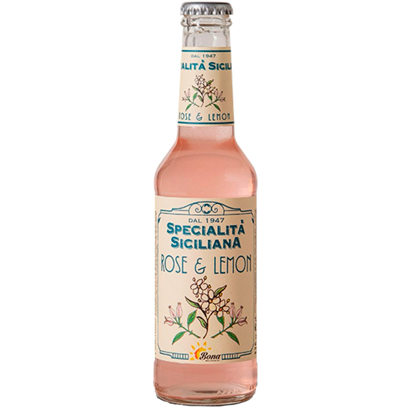 Газированный напиток «Bona» Rose and Lemon, Бона Роза, Лимон, 0.275л. стекло
