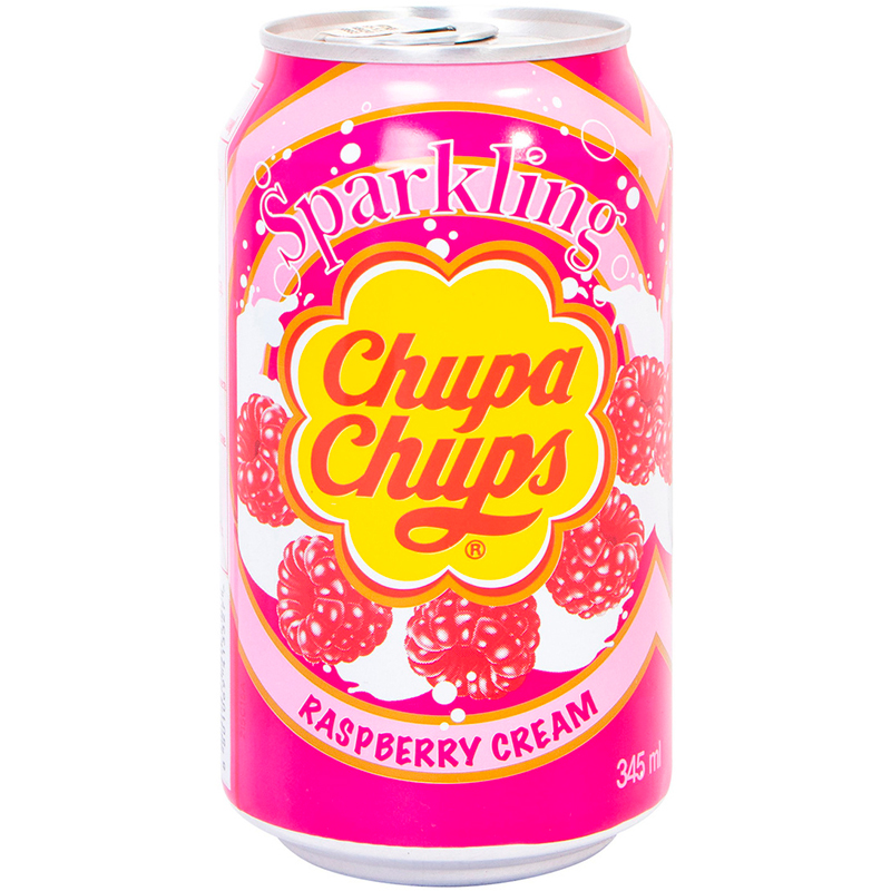 Газированный напиток «Chupa Chups» Raspberry Cream, Чупа Чупс Малина, Сливки 0.345л, банка