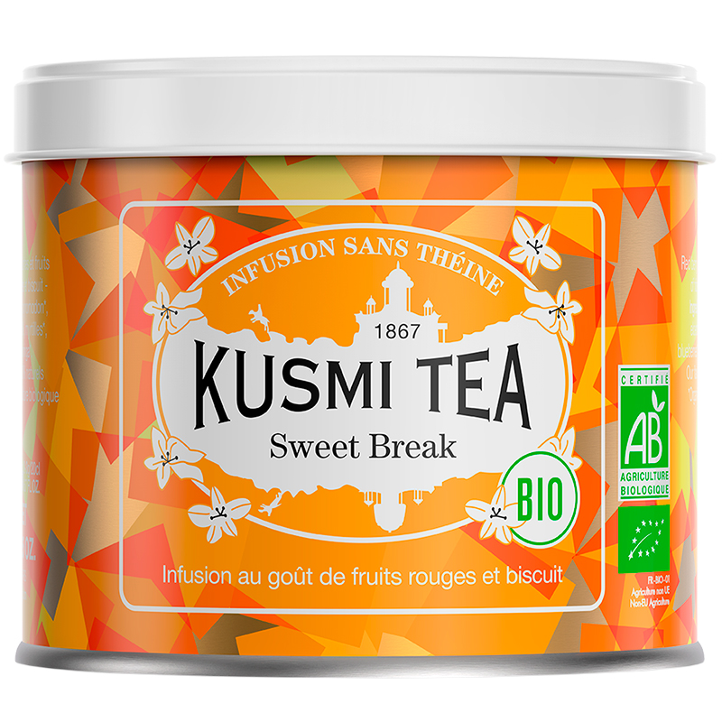 Чай травяной Kusmi tea "Sweet Break", Кусми Свиит Бреак Красные Ягоды, Печенье (BIO, Organic Tea), банка 100гр