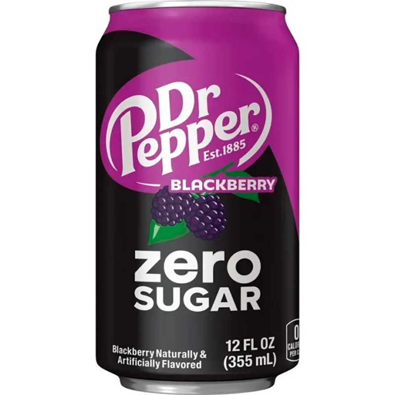 Газированный напиток Dr. Pepper Blackberry Zero Sugar, Доктор Пеппер Ежевика Зеро Сугар без сахара 0.355л, банка (США)