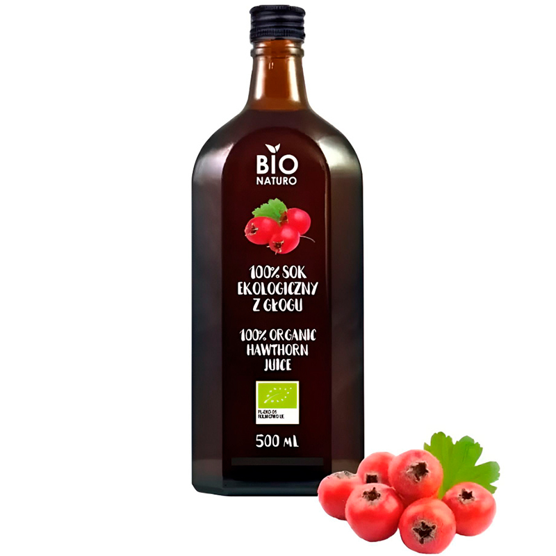 Сок «Bio Naturo» 100% Organic Hawthorn, Био Натуро Органик Боярышник 0.5л, стекло