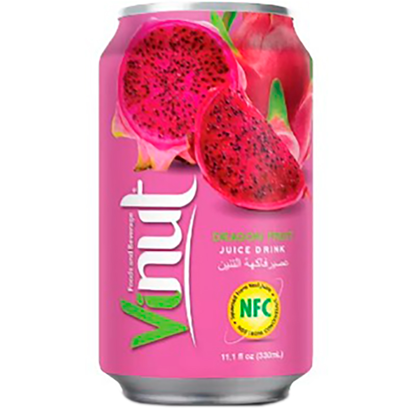 Напиток сокосодержащий Vinut Dragon Juice Drink, Винут Питахайя 0,33 л, 24 шт/уп