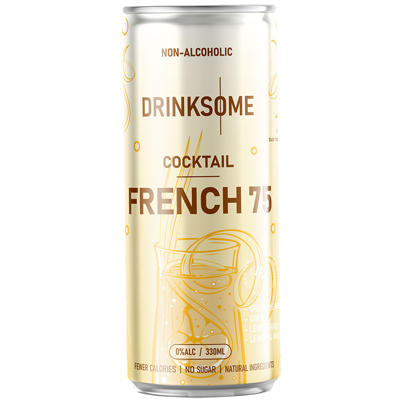 Напиток коктейль безалкогольный «Drinksome» French 75 0%alc. Non - Alcoholic., Дринксом Френч без сахара, 0.33л, банка