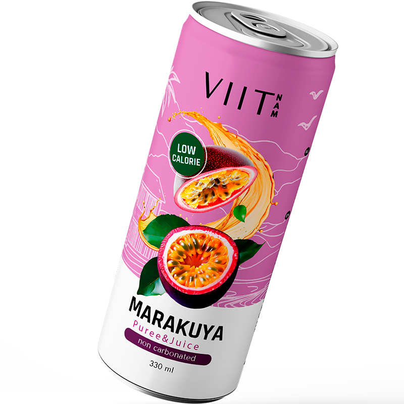 Напиток «Viitnam» Marakuya, Виитнам Маракуйя с содержанием сока и пюре 0.33, без газа, банка