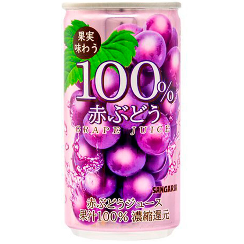 Сок «Sangaria» Grape Juice, Сангария Красный Виноград 100%, 0.19л, банка