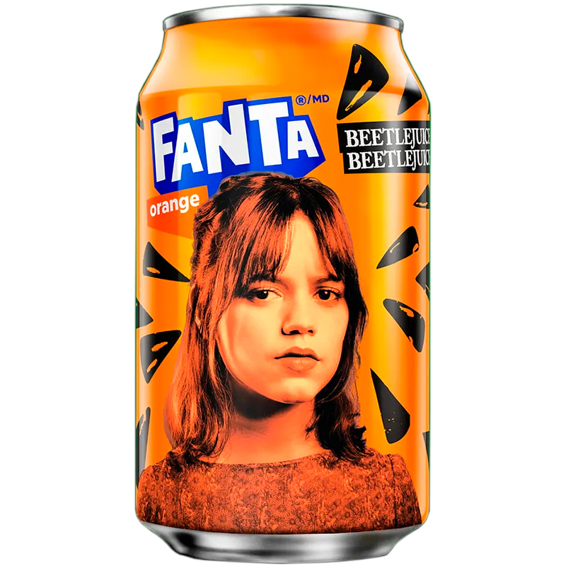 Газированный напиток «Fanta» Beetlejuice Orange, Фанта Оранж Битлджус (Астрид Дитц) 0.355л, ж/б (США)