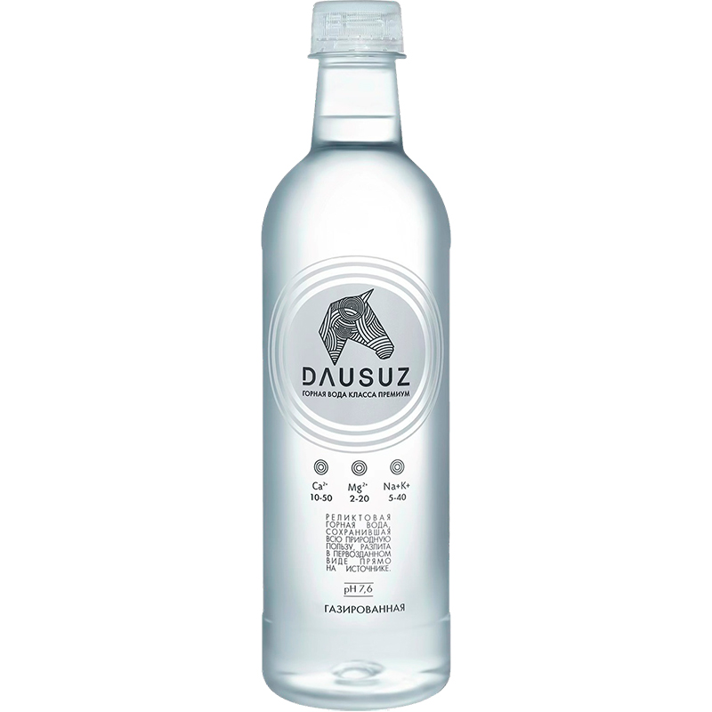 Вода Dausuz, Даусуз 0,5 л, 12 шт/уп, с газом, ПЭТ