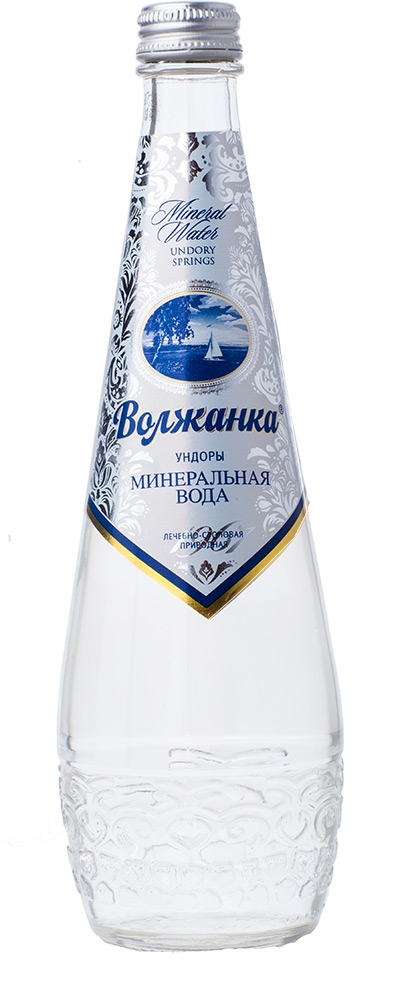 Минеральная вода Волжанка питьевая газированная в стекле 0,5л.