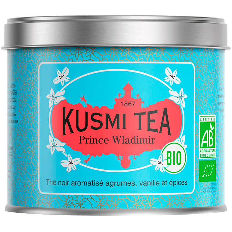 Чай черный Kusmi tea "Prince Vladimir", Кусми Принц Владимир Цитрус, Ваниль, Специи (BIO, Organic Tea), банка 100гр