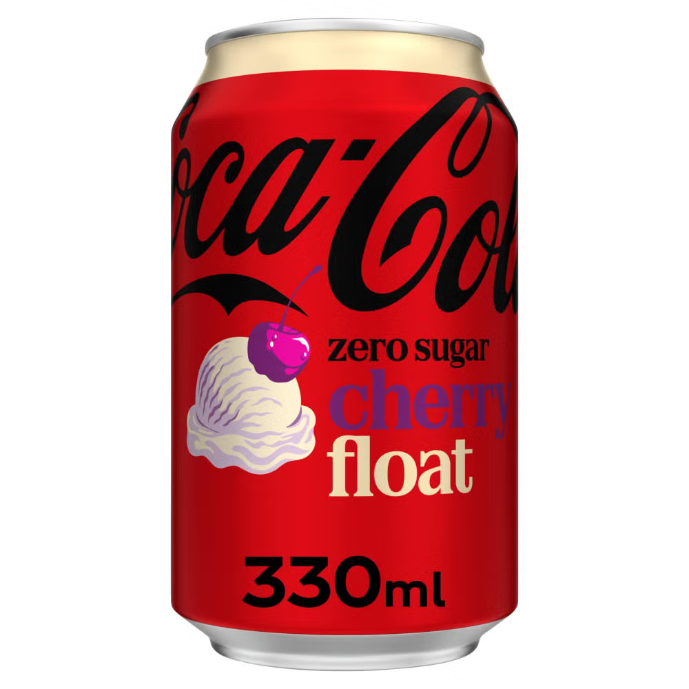Газированный напиток Coca-Cola Cherry Float Zero Sugar, Кока Кола Черри Флоат Зеро Сугар 0.33л. банка (Великобритания)