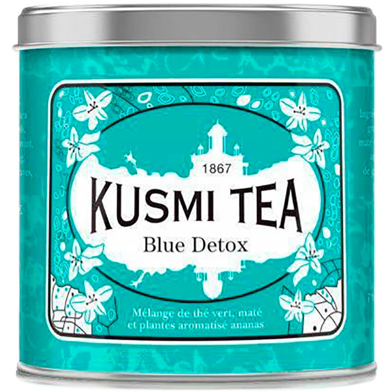 Kusmi "Blue Detox" зеленый листовой  чай, банка 250гр