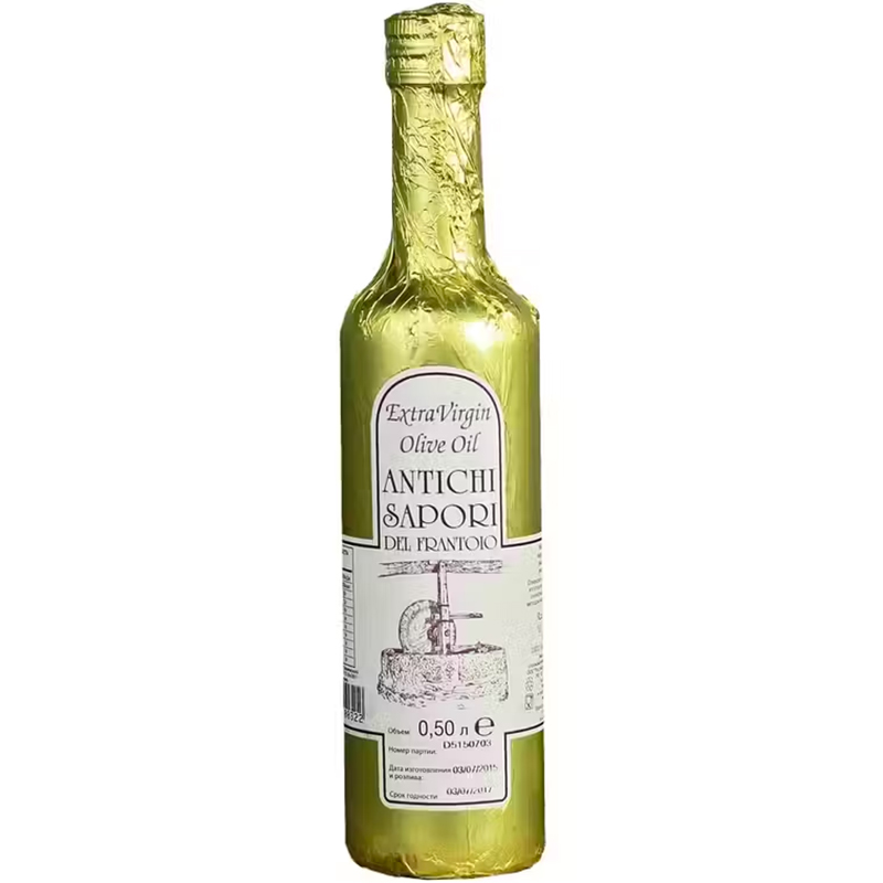 Масло оливковое «Antichi Sapori Del Frantoio» Gold, Античи Сапори Дел Франтоио Голд, нефильтрованное, в золотой фольге, 0.5л, стекло