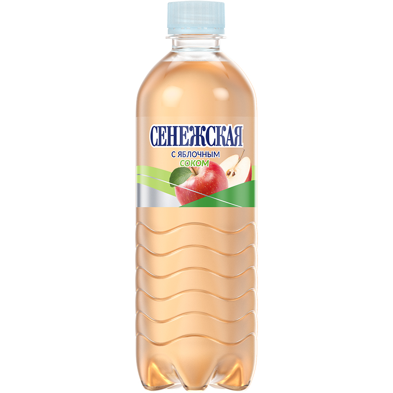 Минеральная вода «Сенежская» 0.5, c газом, с соком, Яблоко, пэт