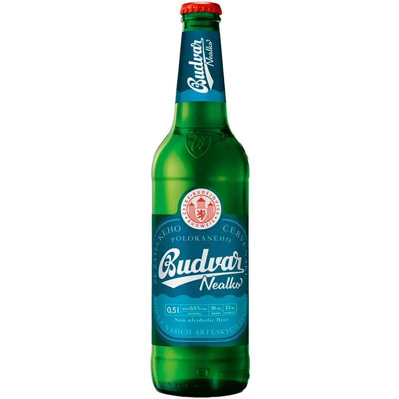 Безалкогольное пиво «Budweiser» Budvar Nealko 0.5%, Будвайзер, 0.5л, стекло (Чехия)