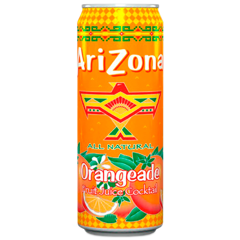 Холодный чай Arizona Orangeade Fruit Juice Cocktail, Апельсин, 0.65л, банка