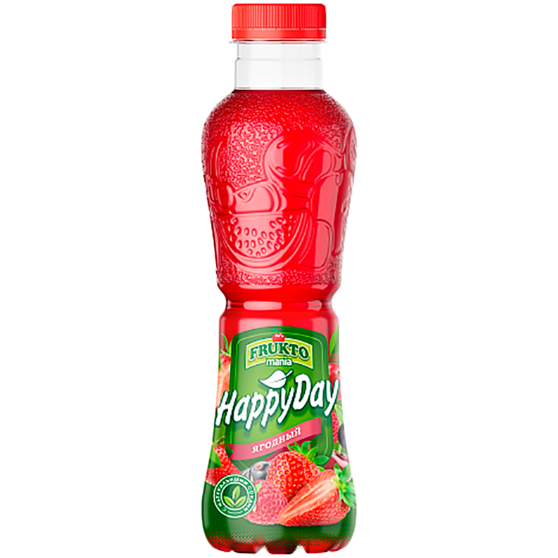 Напиток «Fruktomania» Happy Day, Фруктомания Счастливый день Ягодный, 0.5л, без газа, пэт