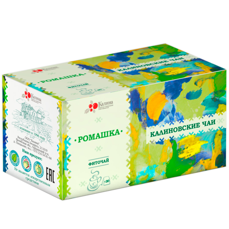 Чай травяной фиточай «Калина» ромашка, 30г. коробка