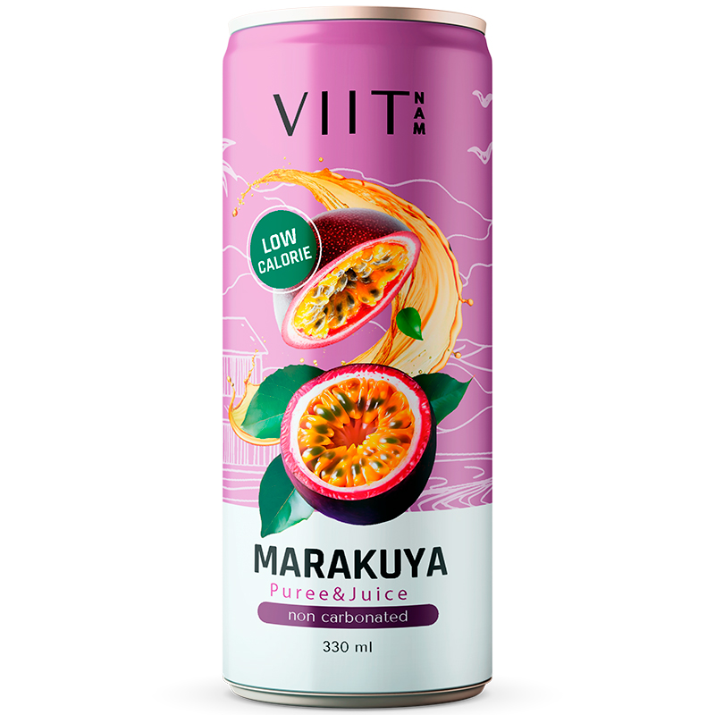 Напиток «Viitnam» Marakuya, Виитнам Маракуйя с содержанием сока и пюре 0.33, без газа, банка