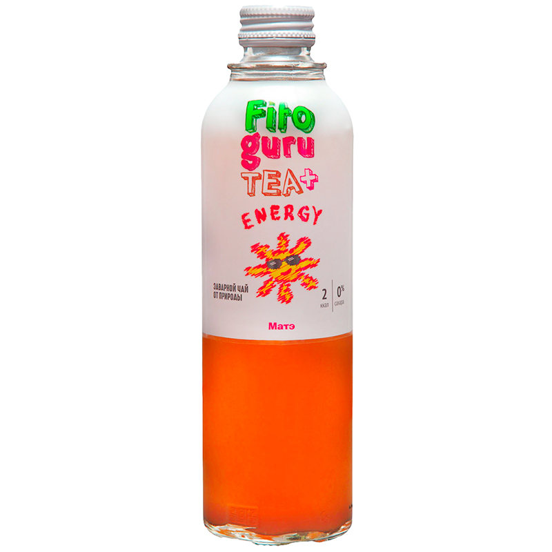 Холодный Чай Низкокалорийный «Fitoguru» Energy, Фитогуру Энерджи Матэ без сахара 0.33л, стекло