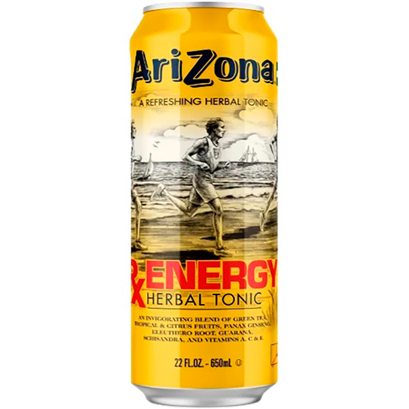 Холодный чай Arizona RX Energe Herbal Tonic, Травяной Тоник 0,65л, банка
