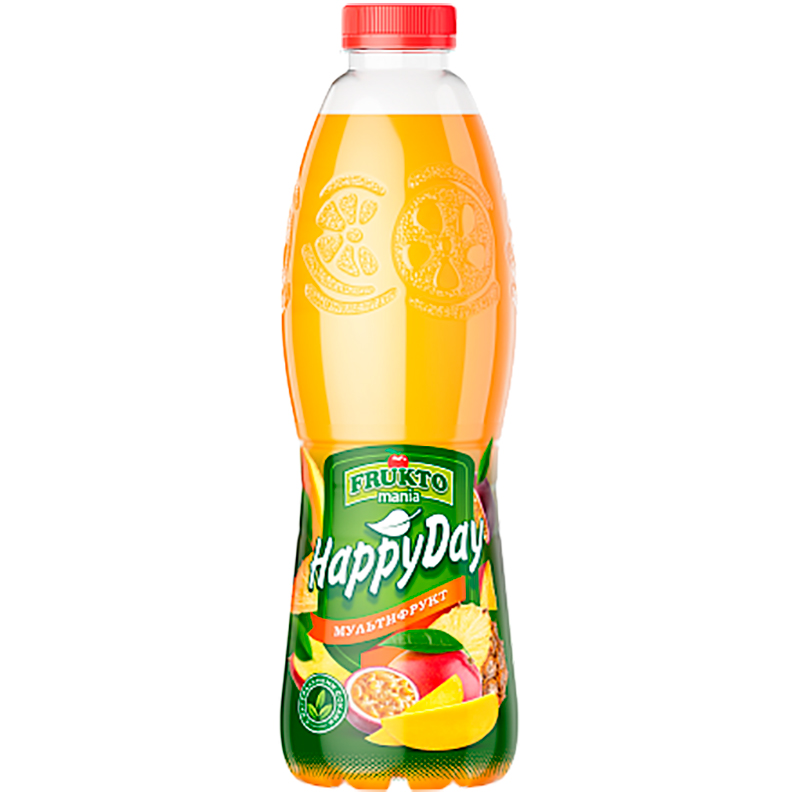 Напиток «Fruktomania» Happy Day, Фруктомания Счастливый день Мультифрукт, 1л, без газа, пэт