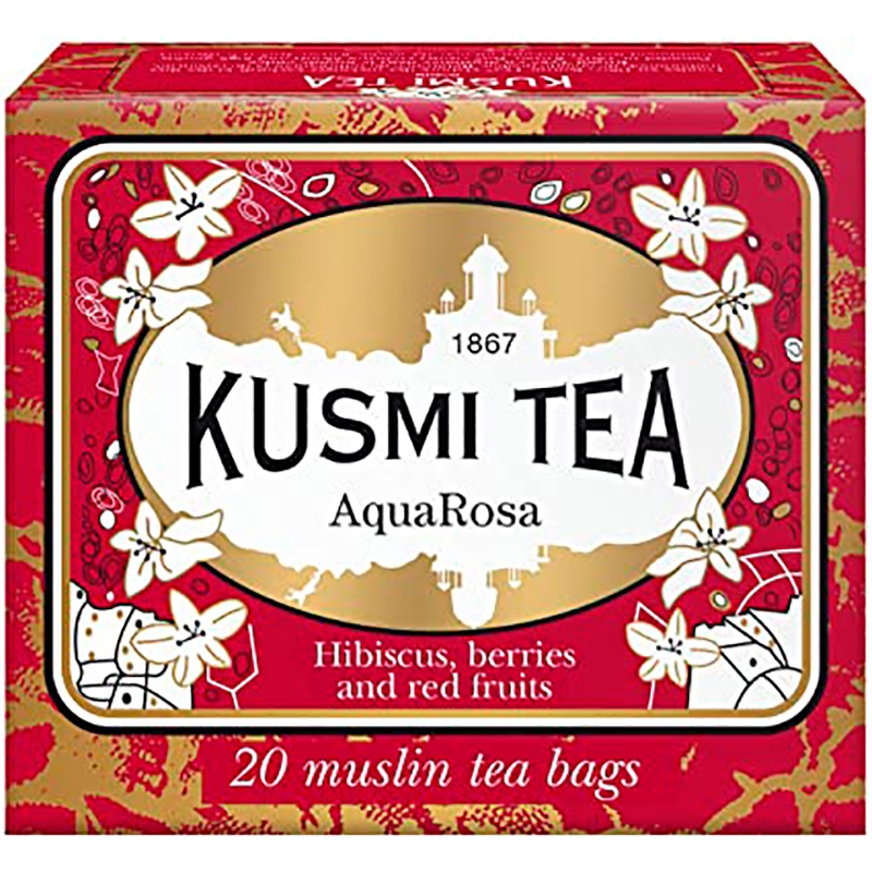 Kusmi tea «AquaRosa» Red fruits, hibiscus, black berries, USDA Organic, Саше (20шт)