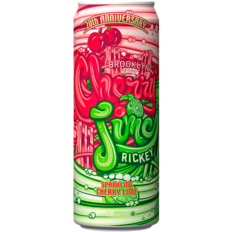 Холодный чай Arizona Rickey Cherry Lime, Аризона Рикки Вишня, Лайм 0.65л, банка