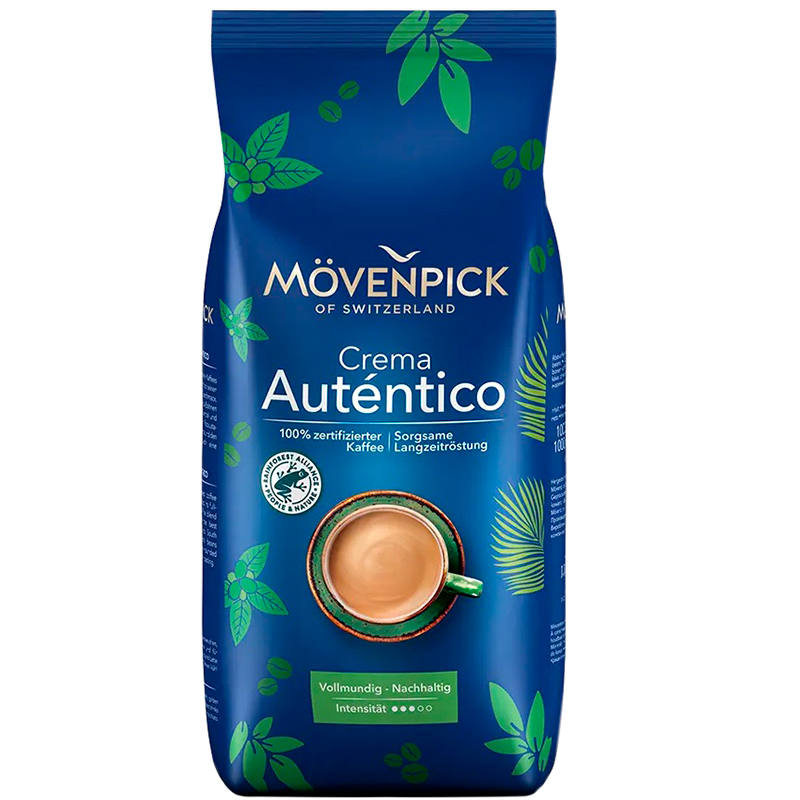 Кофе в зернах Movenpick of Switzerland Crema Autentico, Мовенпик Швейцария Крема Аутентико 1000гр, пакет